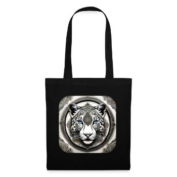 Motif mystique Mystérieux léopard des neiges - Sac en tissu - noir - Devant
