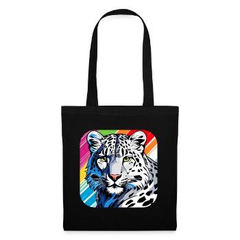 Motif mystique Mystérieux léopard des neiges - Sac en tissu - noir - Devant