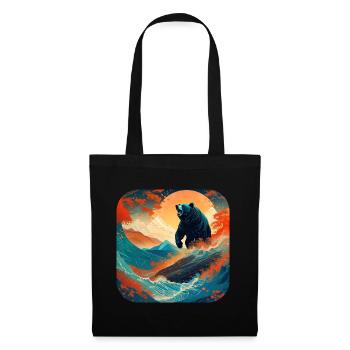 Fier ours dans un style rétro - Sac en tissu - noir - Devant