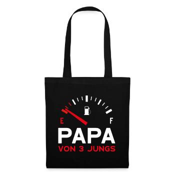 VATER DREI SÖHNE PAPA VON 3 JUNGS VATERTAG - Stoffbeutel - Schwarz - Vorne