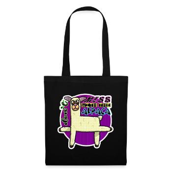 Ne plaisantez pas avec l’alpaga Lama - Sac en tissu - noir - Devant