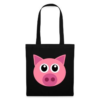 Pig face piggy animal costume gift - Tote Bag - black - Front