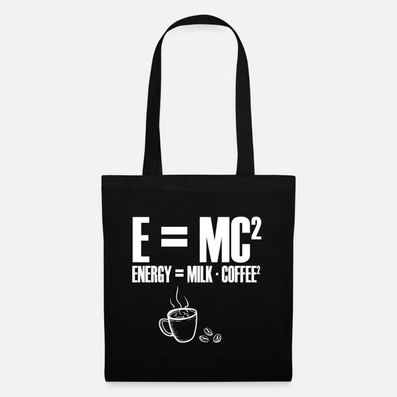 Coffee Energy Math funny E=MC² - Tote Bag - black