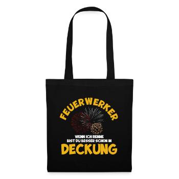 Feuerwerker Feuerwerk Pyrotechniker Geschenk - Stoffbeutel - Schwarz - Vorne