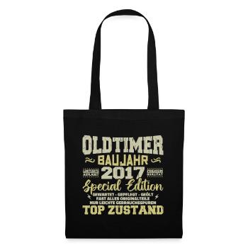 Millésime 2017 Né Rétro Anniversaire Millésime - Sac en tissu - noir - Devant