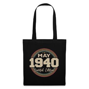 Mai 1940 Vintage Nées En Mai 1940 Anniversaire - Sac en tissu - noir - Devant