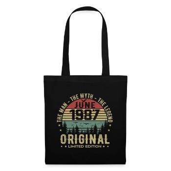 1987 June 1987 Birthday June 1987 June Gift - Tote Bag - black - Front