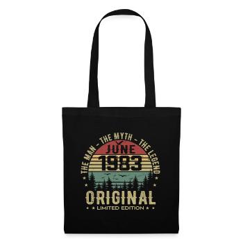 1983 Juin 1983 Anniversaire Juin 1983 Juin Cadeau - Sac en tissu - noir - Devant