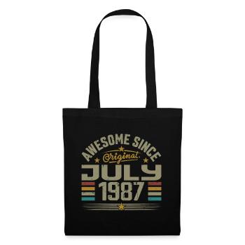 Baujahr Juli 1987 | Geschenk Juli 1987 - Stoffbeutel - Schwarz - Vorne