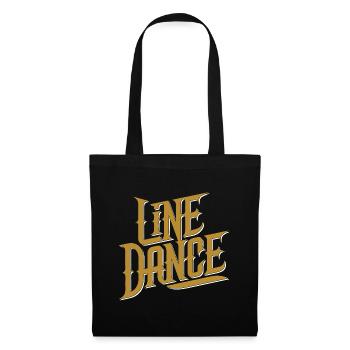 Line Dance Design für Tänzer und Tanzgruppe - Stoffbeutel - Schwarz - Vorne