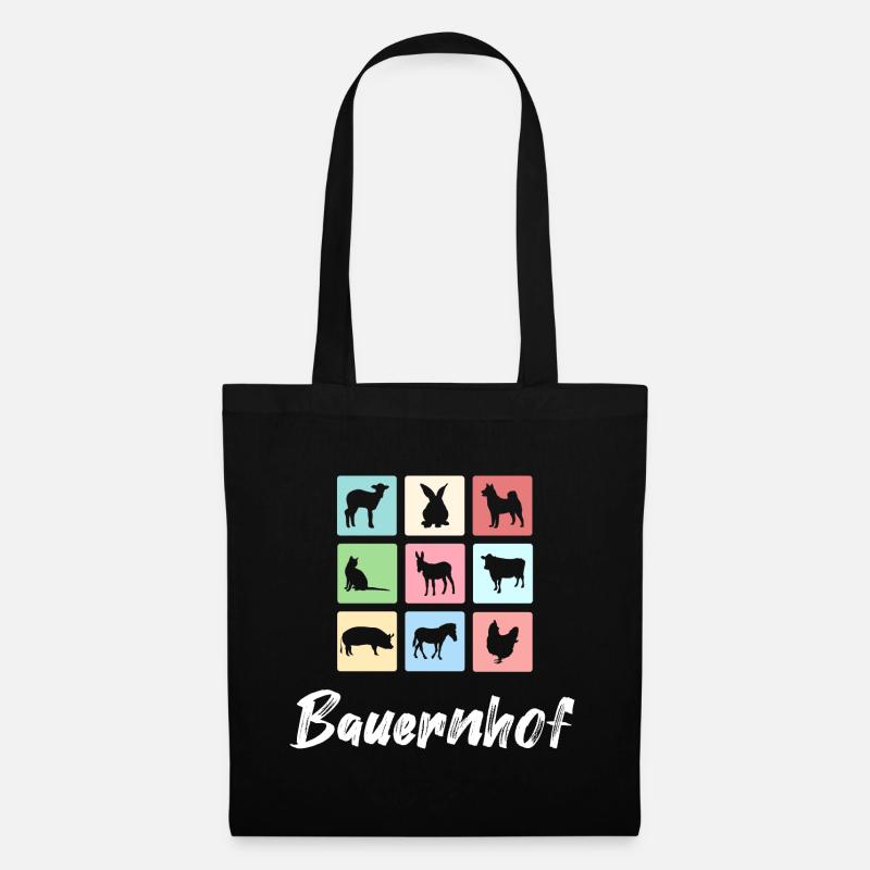 Bauernhof Tiere - Stoffbeutel - Schwarz