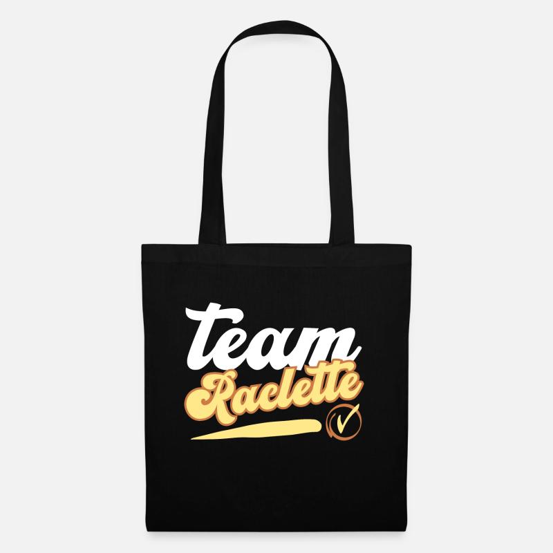 Team Raclette personalisierte Humor Geschenkidee - Stoffbeutel - Schwarz