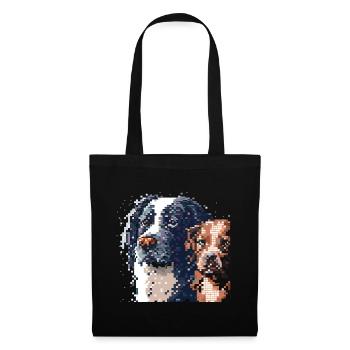 Dogs in pixel art - Tote Bag - black - Front
