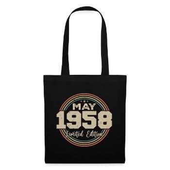 Mai 1958 Vintage Nées En Mai 1958 Anniversaire - Sac en tissu - noir - Devant