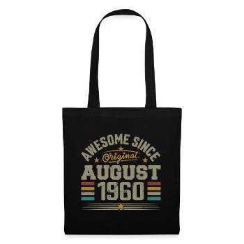 Août 1960 Anniversaire Août 1960 August 1960 Rétro - Sac en tissu - noir - Devant