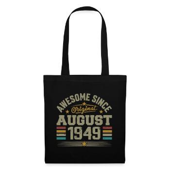 Août 1949 Anniversaire Août 1949 August 1949 Rétro - Sac en tissu - noir - Devant