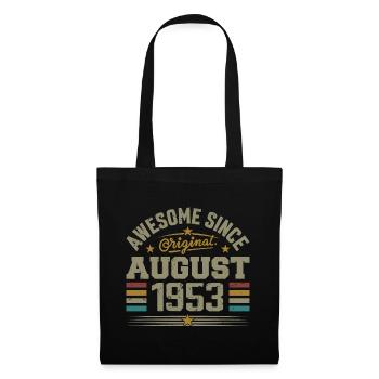 Août 1953 Anniversaire Août 1953 August 1953 Rétro - Sac en tissu - noir - Devant