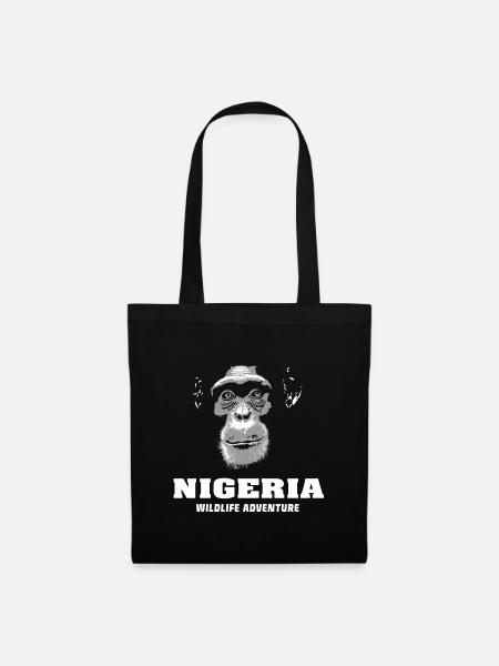 Nigeria - Schimpanse - Stoffbeutel - Schwarz