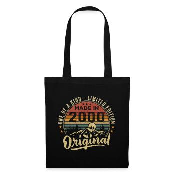 Geboren 2000 Original Retro Vintage Geburtstag 2000 - Stoffbeutel - Schwarz - Vorne