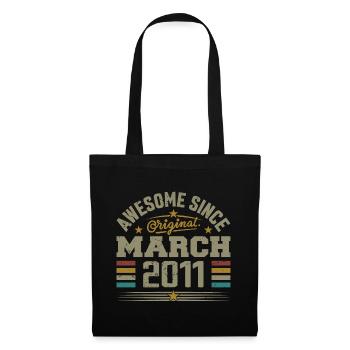 March 2011 Birthday Vintage Gift Idea 2011 - Tote Bag - black - Front