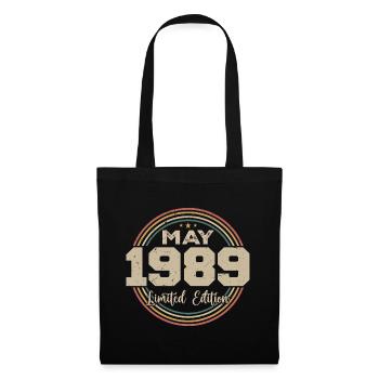 Mai 1989 Vintage Nées En Mai 1989 Anniversaire - Sac en tissu - noir - Devant