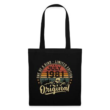Juli 1981 Original 1981 Juli 1981 Geschenk - Stoffbeutel - Schwarz - Vorne