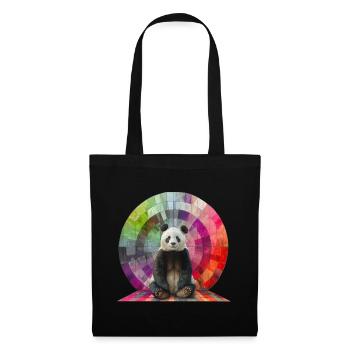 Panda in front of the rainbow / for animal lovers - Tote Bag - black - Front