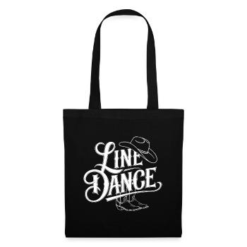 Line Dance Design für Tänzer und Tanzgruppe - Stoffbeutel - Schwarz - Vorne