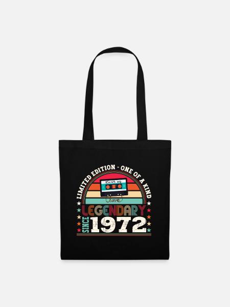 Legendär 1972 50. Geburtstag Geschenk Herren - Fun - Stoffbeutel - Schwarz