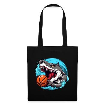 Basketball Hai - Stoffbeutel - Schwarz - Vorne