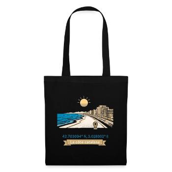 Canet en Roussillon - Promenade Méditerranéenne - Sac en tissu - noir - Devant