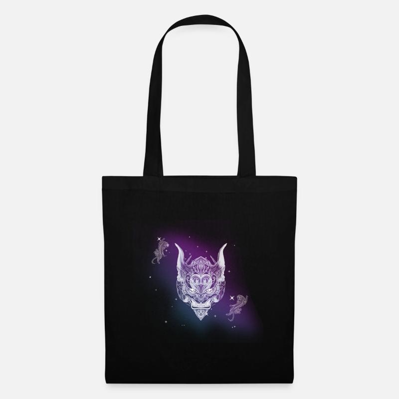 Oni Dämon Maske - Stoffbeutel - Schwarz