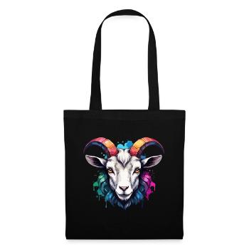 Goat Horn Cool Colorful Cute Neon Watercolor - Tote Bag - black - Front