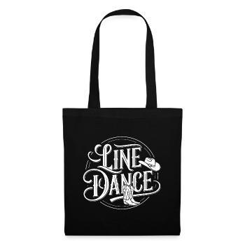 Line Dance Design für Tänzer und Tanzgruppe - Stoffbeutel - Schwarz - Vorne