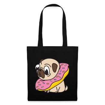 Drôle Cool Cute Dog Pug - Sac en tissu - noir - Devant