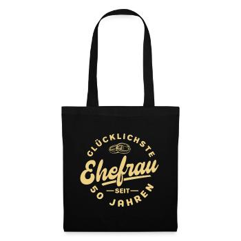 Ehepaar 50 Jahre Ehe Goldene Hochzeit Geschenk - Stoffbeutel - Schwarz - Vorne