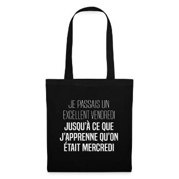 Humour de bureau collègue rigolo lundi déprime - Sac en tissu - noir - Devant