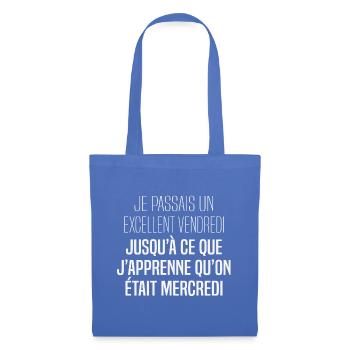 Humour de bureau collègue rigolo lundi déprime - Sac en tissu - bleu pâle - Devant