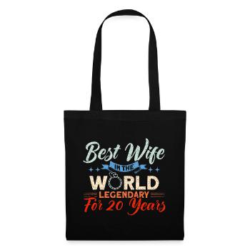 20th Wedding Anniversary Couple Design 20 Years of Marriage - Tote Bag - black - Front