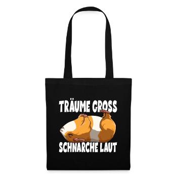 Träume Gross Schnarche Laut - Stoffbeutel - Schwarz - Vorne