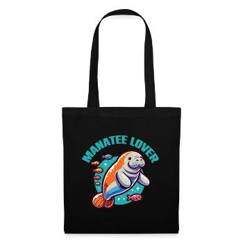 Manatee with lots of colorful fish - Tote Bag - black - Front