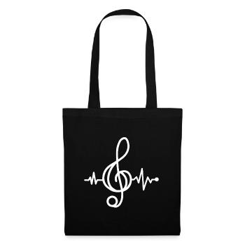 Heart Beat Musician - Stoffbeutel - Schwarz - Vorne