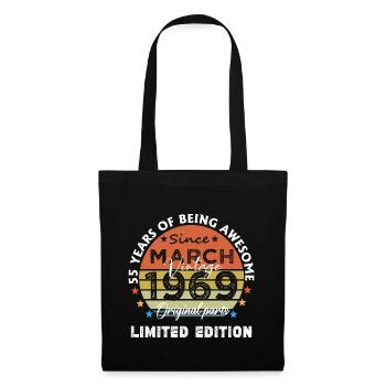 55 Years Old Made In 1969 Vintage March 1969 - Sac en tissu - noir - Devant