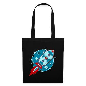 Retro Rocket Planet Space Space Sci-fi - Tote Bag - black - Front