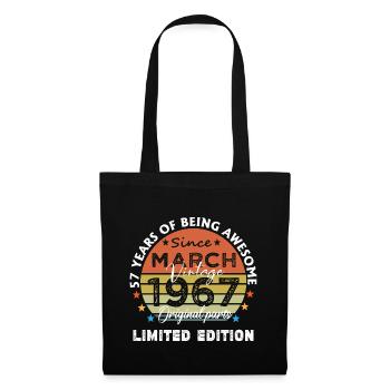 57 Years Old Made In 1967 Vintage March 1967 - Sac en tissu - noir - Devant