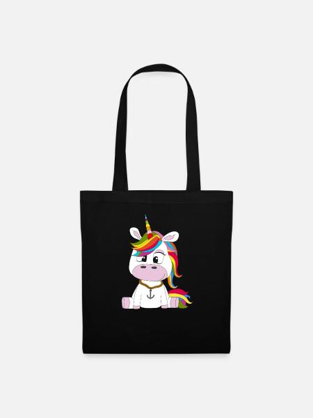 Anker unicorn - Stoffbeutel - Schwarz