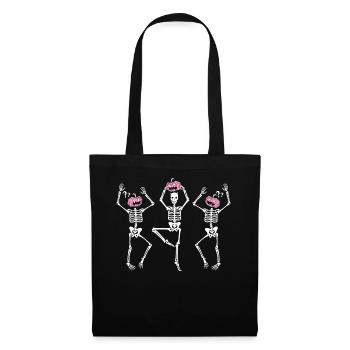 Drôle de squelettes dansants Ballerine d’Halloween - Sac en tissu - noir - Devant