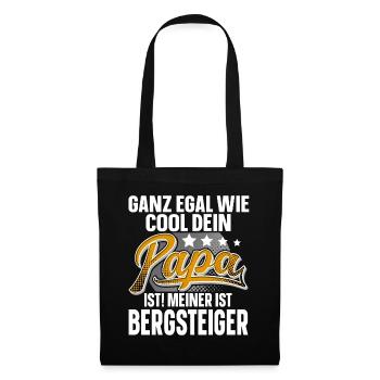 Bergsteiger Papa Vater Vatertag Cooler Papa - Stoffbeutel - Schwarz - Vorne