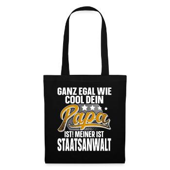 Staatsanwalt Papa Vater Vatertag Cooler Papa - Stoffbeutel - Schwarz - Vorne