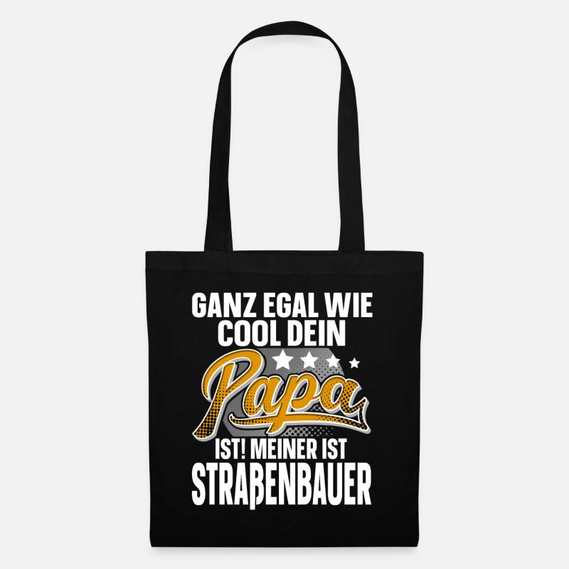 Straßenbauer Papa Vater Vatertag Cooler Papa - Stoffbeutel - Schwarz